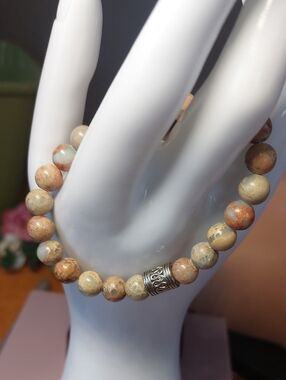 💜5/$25💜 Jasper 8mm Semi-precious Stone Bead Stretch Bracelet